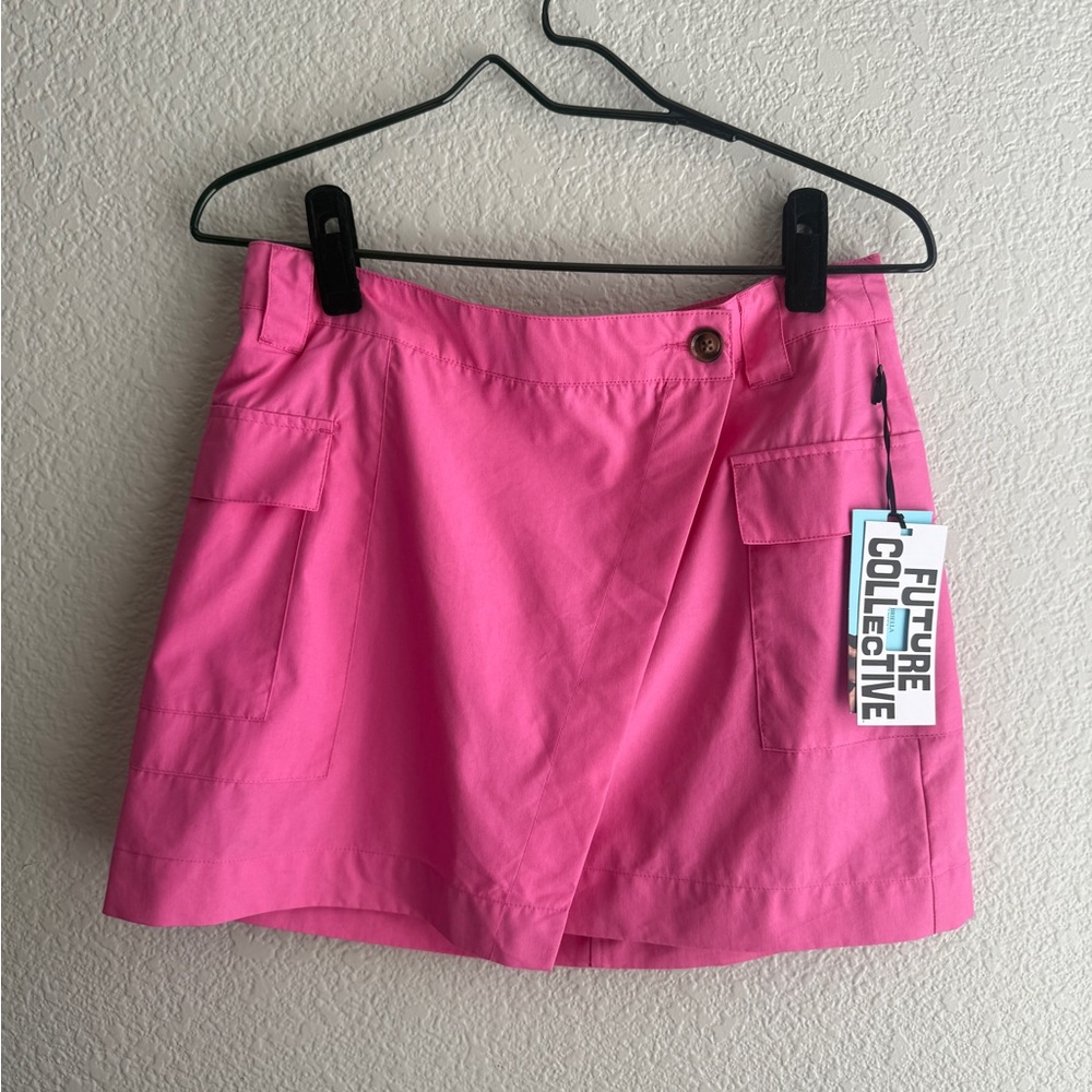 Future Collective Pink Cargo Skirt